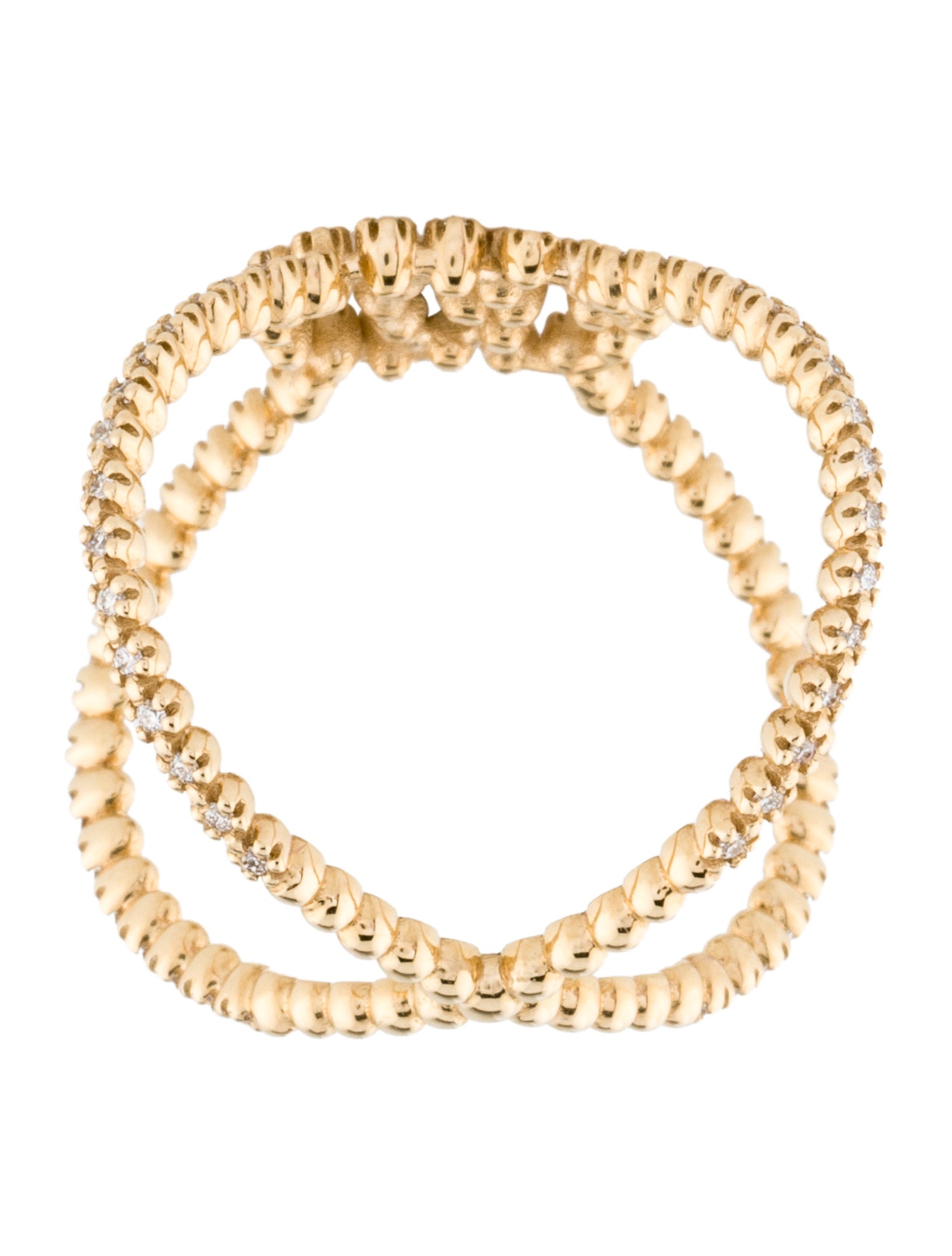 Gucci 18K Diamond GG Running X Ring